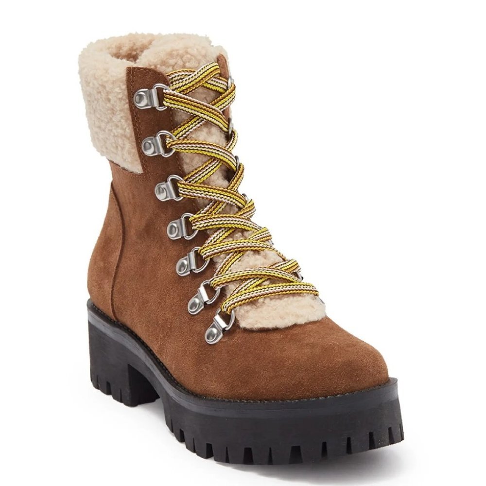 STEVE MADDEN Aniko Faux Fur Lace-up Boot